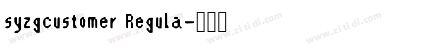 syzgcustomer Regula字体转换